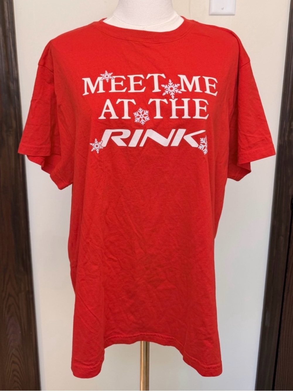 PINK Victoria's Secret Red 'Meet Me At The Rink' Graphic Tee